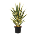 Artificial Variegated Yucca Plant Yellow-Edge Leaves with Pot (Plastic)