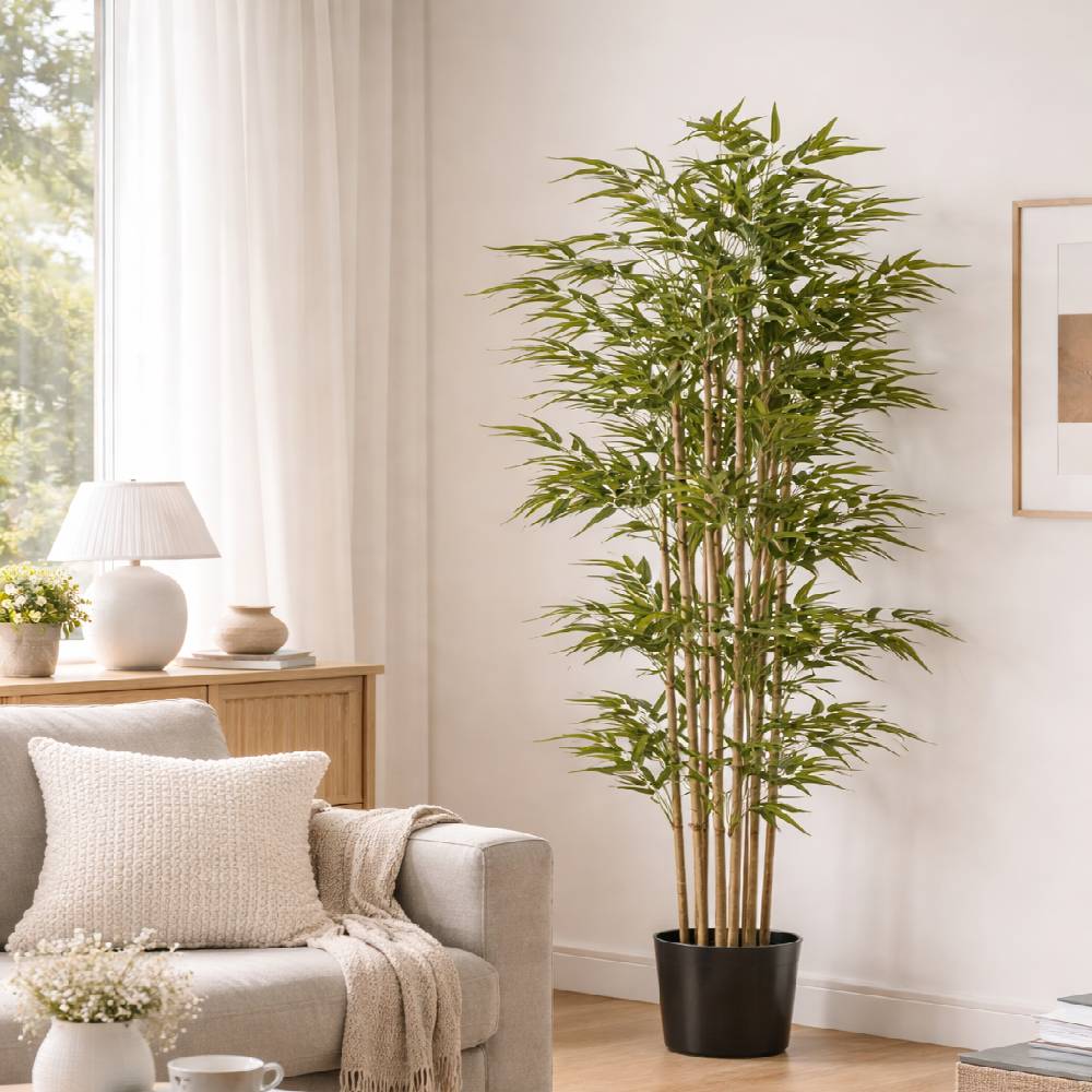 1107 Leaf Golden Bamboo 7 Pole Bonsai (Bamboo)